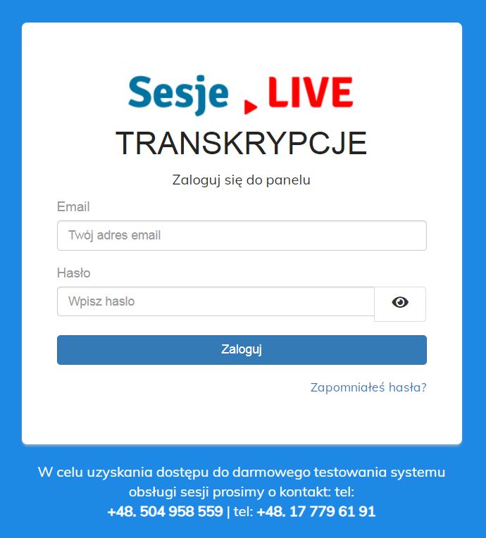 Darmowa transkrypcja sesji