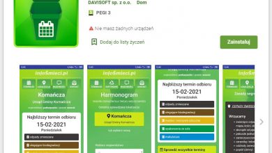 Google PLAY harmonogram śmieci