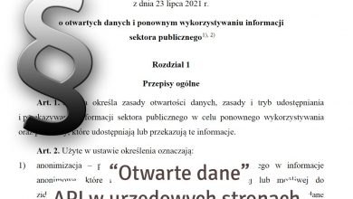 Otwarte Dane ustawa - API